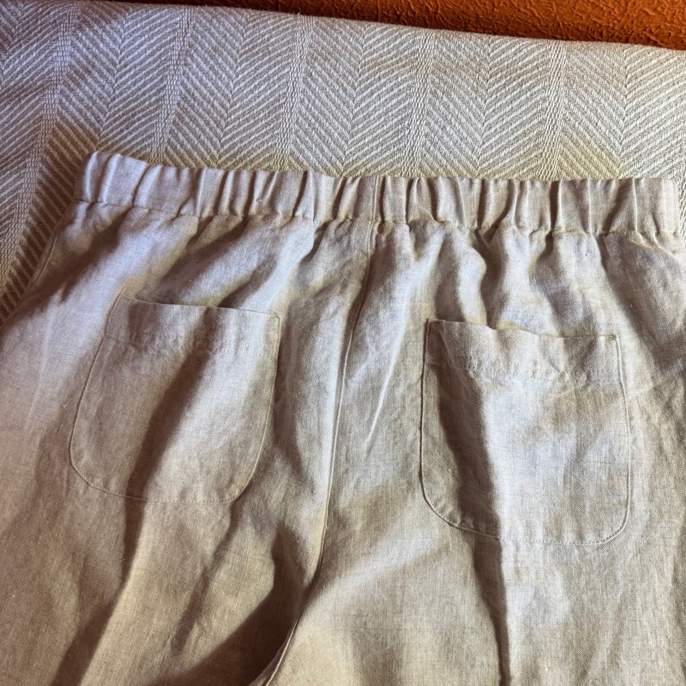 Chico's Wide Leg Linen Pants, Cream, Size 2 (US 12/L) - Picture 4 of 8